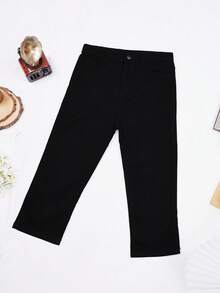 Apperloth A 素色七分緊身褲 - 黑色 - 查看 7