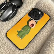 Funda de Teléfono con Estampado de Dinosaurio Amarillo para Niño, para iPhone 14 13 12 11 Pro Max y  Galaxy S23 S22 S21 S20, Opción de Regalo Ideal para Todas las Estaciones - Negro - Ver 5
