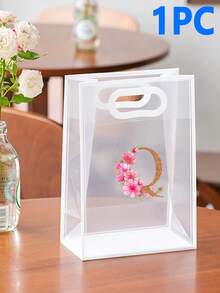 5/1pc Gift Bag, A-Z 26 Letter Design Waterproof Gift Bag - Fashionable Portable Wedding Gift Bag, Small Black & White PVC Transparent Tote Bag, Insertable Christmas Gift Bag, Wedding Gift, Holiday Gift