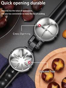 1Pc Multifunctional Stainless Steel Nut Cracker - Durable Metal Clamp Jaw, Cracks Walnuts/Macadamia Nuts/Hard Nuts, Bottle Opener 2-In-1 - For Home Kitchen/Baking/Snack Prep/Mother's Day/Women's Day/Housewarming Gift - Multicolor - View 6