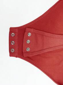 Suprenx 1pc Women's Long Sleeve Tummy Control Lift Bust Bodysuit - Red - View 5