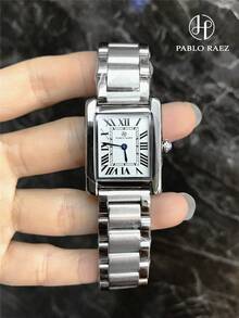 Pablo Raez A Single-Piece Classic Women's Watch Set, Featuring High-Quality Stainless Steel Silver, An Original Charming And Luxurious Dress Watch, An Elegant New Vintage Women's Watch, A Beautifully Designed Rectangular Quartz Watch, A Stylish White Dial, A High-Quality Popular Square Women's Wristwatch, 50-Meter Water Resistance, - Silver - View 13