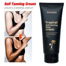 FATAZEN Tanning Cream 100g, Plant Extract Essence, Delicate Texture, Bronze Color, Adds Sun-Kissed Tone, Suitable For Daily And Outdoor Use. Summer, Gift. Tan Without Sunlight. Tan Without Sunlight. Bronze Color - Black - View 13