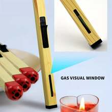 Compact And Refillable Matchstick Lighter - Portable, Adjustable Flame Camping - 木紋色 - 查看 9
