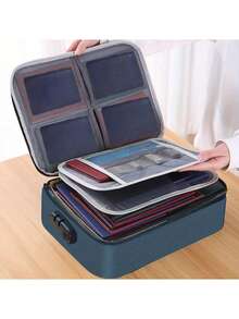 1 Stück 3-lagiger Dokumentenkoffer mit wasserabweisendem Reißverschluss, tragbare Reise-Organizer-Tasche für Zuhause für Laptop, Akten, Zertifikate - Stil - Übersicht 4