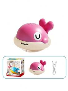 Popular Rechargeable Whale Sprinkler With Light Up, Cute Spray Water Fountain Bath Toy, Interactive Pool Toy For Toddlers Kids, Lovely Birthday Gift - Multicolor - View 10