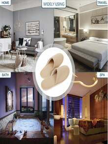 10只/5只/3只/1双装SPA拖鞋，防滑一次性拖鞋，可水洗重复使用，男女通用，适用于家庭、室内、浴室、卧室、酒店、新娘送礼会、返校季等场合