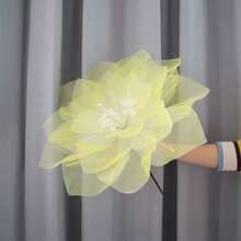 Flores gigantes de gasa para decoración, cabeza de flor artificial, flor falsa grande para fondo, decoración de fiesta de boda - Amarillo - Ver 1