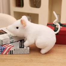 1pc Adorable Plush Realistic Mouse Stuffed Animal Doll, Soft Fluffy Cute Big Ear Mouse Doll, Funny Pet Doll, Cat Doll, Children's Birthday Gift - Multicolor - View 11