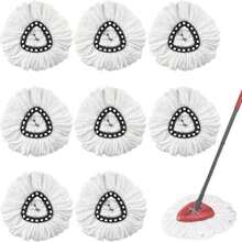Microfiber Spin Mop Refills,8 Pack Mop Replacement Heads,Spinning Mop Replace Head For Deep Cleaning All Hard-Surfaced Floors - ColorA - 查看 1