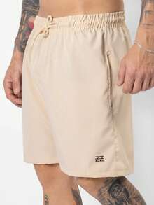 Bermuda Elastic Logo - Beige - View 4