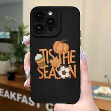 2026 nueva funda de teléfono mate, Funda de Teléfono Es la Temporada Diseño de Calabaza Café Balón de Fútbol Otoño para iPhone 17 15 Pro Max 14 13 12  Galaxy S24 S23 S22 S21 Funda de Teléfono Regalo de Pareja para Él y Ella Regalo de Vacaciones - Blanco antiguo - Ver 5