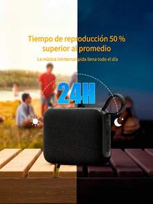 Bocina Portátil Inalámbrica Bluetooth Sonido Estéreo Alta Calidad Batería Recargable USB Tarjeta TF Resistente Compacta Ligera - Negro - Ver 1