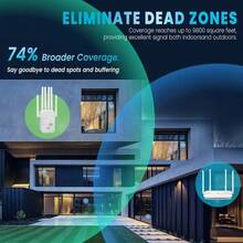 Amplificador WiFi 6 de doble banda: alcance de hasta 2743,2 metros, admite hasta 35 dispositivos, cuenta con 6 antenas, es compatible con el protocolo WPA3, tiene un puerto Gigabit Ethernet, es fácil de usar, ofrece 4 modos de funcionamiento, es de color blanco y funciona como amplificador de señal WiFi para redes domésticas y routers inalámbricos, mejorando la señal de la red del hogar. Diseñado con tecnología moderna y fabricado con un proceso robusto y duradero. - Tipo de Enchufe A USA (110-127V) - Ver 6