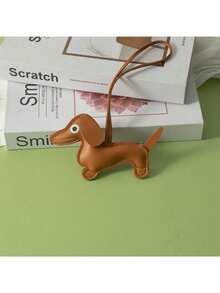 Cute Dachshund Leather Keychain Lucy Girls Inspired Bag Hanger Dog Car Ornament For Pet Lovers Key Ring Gift - one-size - View 9