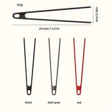 2pcs Silicone Food Tongs, V-Shaped Steak Clamp, All-Inclusive Barbecue Tongs For Buffet, Grilling, Bread - Multicolor - View 2