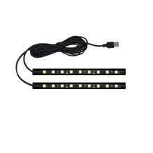 1 pieza 2 en 1 USB de coche decorativo luz ambiental - Blanco - Ver 2
