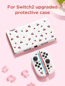 1个可爱樱桃波点图案保护壳，兼容Switch2 (2025)/Switch NS/Switch OLED/Lite，Switch/Switch 2游戏机配件，全套包含收纳袋、卡槽底座，Switch玩家的最佳礼物 - 彩色 - 查看 5
