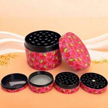 Cute Tobacco/Herb Grinder - Pink & Pretty Strawberry/Cherry Metal Grinder, 4-Piece 50MM, Smoking Accessories, For Smokers - 櫻桃 - 查看 1