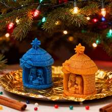 小型3D耶稣诞生硅胶模具，耶稣诞生蜡烛模具，硅胶树脂模具，适用于蜡烛、肥皂、树脂、香薰珠、香氛珠、DIY工艺品、蜡、石膏、粘土、圣诞礼物 - 白色 - 查看 5