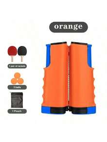 1 Set Portable Ping Pong Set: Quick Assembly, Includes Rackets, Balls And Retractable Net, Suitable For Indoor/Outdoor Recreation, Random Color Ping Pong Balls