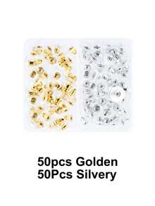 20/50/100pcs Bullet-Shaped Earring Backs, Bullet Clutch Earring Backs For Studs With Pad Rubber Earring Stoppers Pierced Safety Earring Pin Backs DIY Jewelry Making Supplies - Earring Backs - View 15