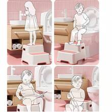 两级台阶凳，塑料防滑表面踏凳，便携式浴室梯，耐用多功能脚凳，儿童脚凳，婴儿马桶凳，洗手池踏凳，儿童脚踏，小凳子，站立凳，增高凳，可站立或坐下，防滑设计，带防滑垫，牢牢抓住地面不会滑动 - 彩色 - 查看 7