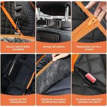 Cubre Asientos para Auto Perro, Cojín para Asiento de Coche para Mascotas, Antideslizante, Impermeable, a Prueba de Arañazos, con Ventana de Malla, Cuerda de  y Correa para Perros(default) - Multicolor - Ver 7