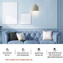 Interruptor Inteligente Inalámbrico de ABS, Control Remoto de Luz con Distancia Efectiva 25M, Compatible con Zigbee y Tuya, Configura Temperatura de Color y Escenas Inteligentes con un Toque - Blanco - Ver 5