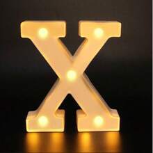 26 Letter LED Lights Luminous Number 0-9Lamp Wedding Birthday Christmas Decoration Decoration Night Light Party Bedroom 16CM Height (Without Battery) - White - View 19