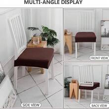 2-Piece Stretch Jacquard Waterproof Chair Cover Set, Removable And Washable, Bohemian Style, Made Of Polyester And Spandex Stretch Fabric, Suitable For Restaurants, Kitchens, Wedding Parties, And Home Décor. - Brown - View 6