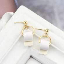 Fashion Toilet Paper Earrings - Ladies Creative Party Jewelry - Metal Design - Perfect For Festive Occasions - Bạc - Xem 4