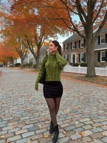 VIBEWAVE Women's Unique Design Twist Knit Long Sleeve Pullover Sweater, Minimalist Casual For Autumn/Winter