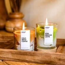 抹茶咖啡香氛蜡烛罐装，家居装饰蜡烛，芳香疗法，适合冥想/瑜伽/放松，男女皆宜的完美礼物，生日/母亲节/父亲节/周年纪念日/感恩节/情人节/婚礼的理想之选
