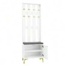 Wardrobe Set With Shoe Bench And Cushion, Wardrobe Front With Hooks [OLD SKU: WF32579234W] - White - View 9