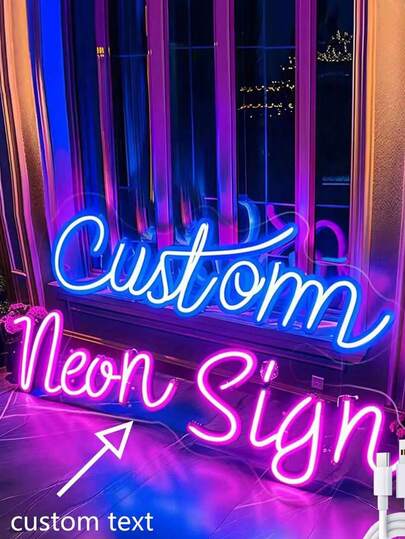 Custom Neon Signs, Name Neon Sign Customizable For Wall Decor, Personalized LED Neon Sign For Wedding Birthday Gifts, Custom LED Name Light For Bedroom Party Light Up Sign Graduation,Multi-Functional,Adjustable,Durable