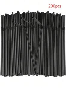 20/50/100/200/300/400pcs Black Flexible Straws, Coffee Stirrers, Beverage Accessories Suitable For Milkshakes, Slushies, Bubble Tea, Pearl Milk Tea, Iced Coffee, Suitable For Bars, Clubs, Restaurants And Home Use, Also Can Be Used As School Supplies - Multicolor - View 17