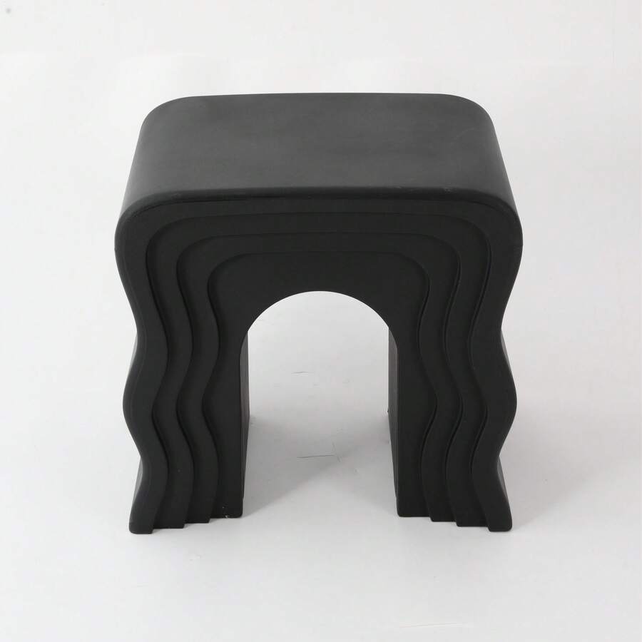 YUNRUX Mesa auxiliar creativa, mesa auxiliar para sofá, mesa de noche - Negro - Ver 1