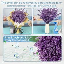 [20 Stems Purple Statice Flowers] 20 Stems Statice Dried Flowers, Rustic Wooden Vase, Artistic Craft, Home Living Room Bedroom Window Display, Handmade Floral Arrangement,For Valentine'S Day,Rustic Holiday(Purple). - Multicolor - View 6