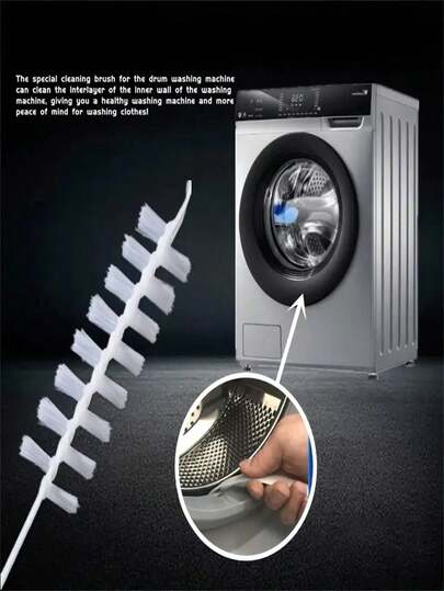 1/2/5 Parça Çamaşır Makinesi Tambur Temizleme Fırçası Seti, Çamaşır Makinesi Tamburu İçini, Klima, Vantilatör, Boru ve Ev Temizlik Aletlerini Temizlemek İçin Özel Olarak Tasarlanmış Uzun Saplı Fırça