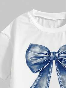 Tween Girls' Butterfly Print Long Sleeve Top And Cargo Pants Set - White - View 3