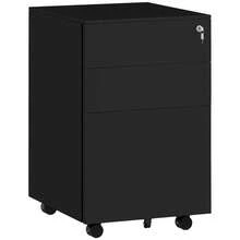 Vinsetto Lockable Filing Cabinet With Drawers, 37L X 43.5W X 60H, Rolling With Brakes, 3-Tier Adjustable Steel Shelf, Black - 1 - View 1