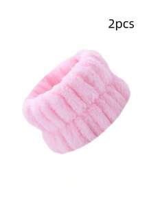 3 Stücke Spa Stirnband und Armband Set, lustiges Schneckenaugen Make-up Stirnband, weiches Plüsch Gesichtswasch Haarband, Hautpflege Stirnband, Handwasch Band, Haarhalter, Korallenfleece Handgelenkmanschetten, Halloween Kostüm Accessoire, Weihnachtsgeschenke für Frauen - Pink - Übersicht 8