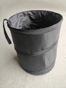 1pc Foldable Car Trash Can, Black Car Garbage Bin, Car Seat Storage Bucket, Camping Spiral Bucket, Multi-Function Trash Can - Multicolor - View 10