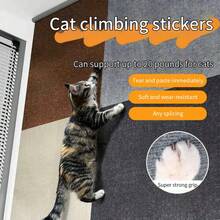 2Pcs Multicolor Polyester Cat Scratch Protectors For Furniture Wall Couch, Pasteable Trimmable Carpet Scratcher Mat For Covering Cat's Tree Tower Scratching Post Replacement Pads, Turn Anything Into A Cat Scratch Pad - L - 查看 9