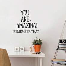 1 pieza Vinilo duradero con autoadhesivo - Impresión de cita inspiradora - Fácil de instalar, adecuado para dormitorio, entrada, sala de estar, porche - Transforma la decoración de tu hogar - Multicolor - Ver 1
