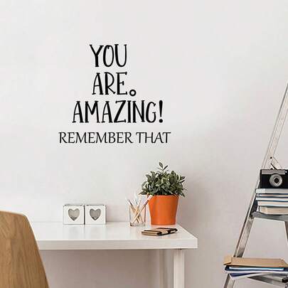 1pc Durable Vinyl Self-Adhesive Wall Sticker - Inspirational Quote Print - Easy To Install, Suitable For Bedroom, Entryway, Living Room, Porch - Transform Your Home Decor