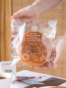 50/100pcs Bread Bags, Toast Bags, Bread Wrapping Bag, Self-Adhesive Bag, Baking Food Fruit Packaging, Self-Adhesive Sealing Bag, Home Room Kitchen Storage Supplies Back To School - Multicolor - View 9