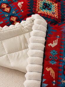 1件装绗缝绒面沙发套，纯色北欧风沙发垫，加厚3D立体蓬松沙发套，冬季保暖防滑防刮沙发保护套，适用于客厅、卧室、书房，适合带扶手和靠背的1/2/3/4座沙发 - 紅色 - 查看 8