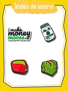 16 buc. Pandantive pentru pantofi DIY cu semnul dolarului, potrivite pentru brelocuri, sandale, genți de plajă etc., fabricate din material PVC, accesorii decorative de înaltă calitate, cadouri excelente pentru Crăciun, ziua de naștere, petrecere, vară, școală și multe altele - Temă dolar american - Vizualizare 7